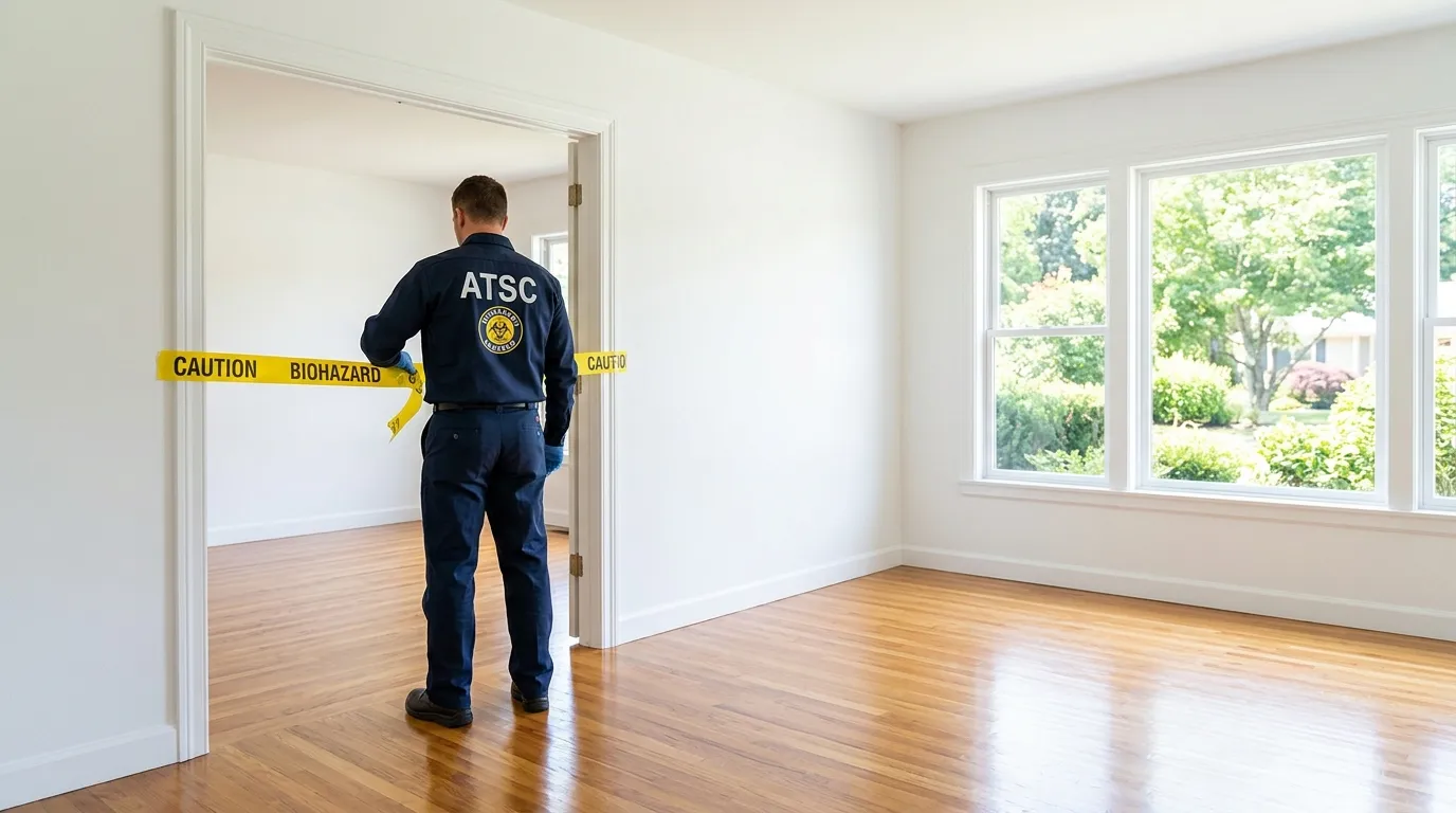 Certified biohazard cleanup crew performing Decomposition Cleanup in Foster City